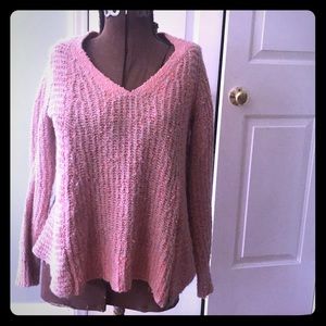 Anthropologie coral sweater size M, zipper detail